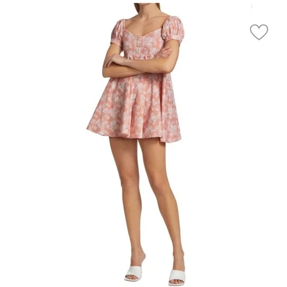 caroline constas dina mini dress Caroline Constas Dina Mini Dress Polka Dot Short Sleeve Button Front Sand  Large